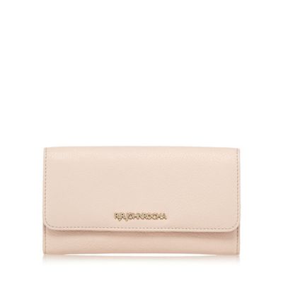 Designer pink leather flap over purse